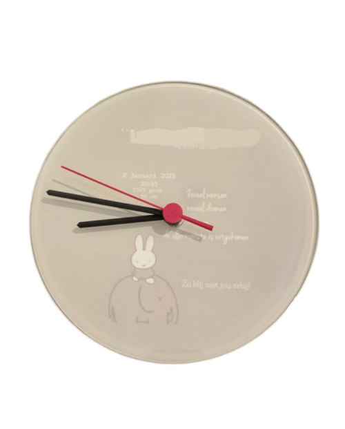 Ronde glazen klok 18 cm - Afbeelding 2